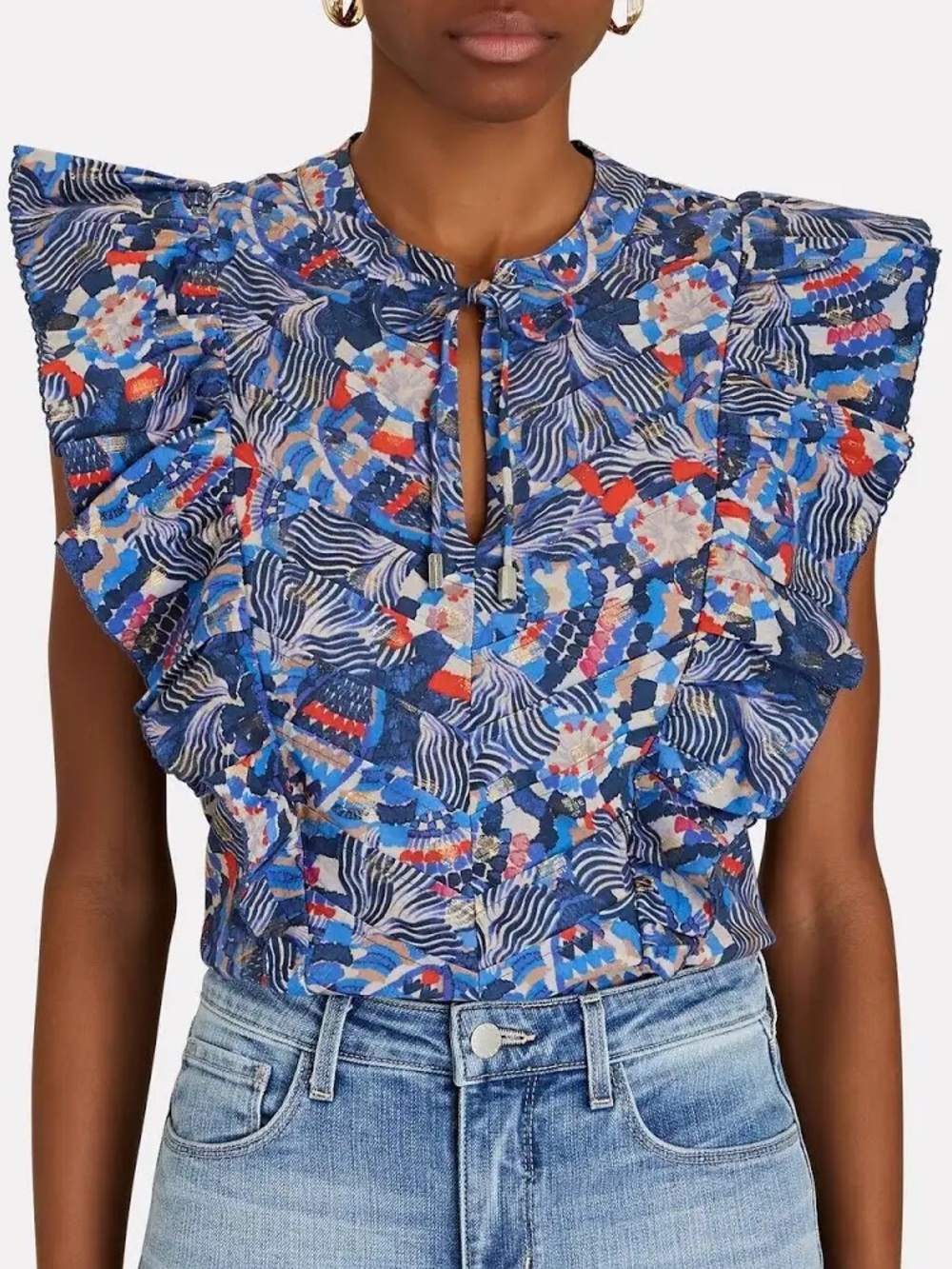 New Chufy Dekker Flutter Sleeve Top Gone Jammin Size Small
